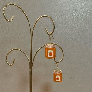 Orange marmalade earrings - lightweight, acrylic
